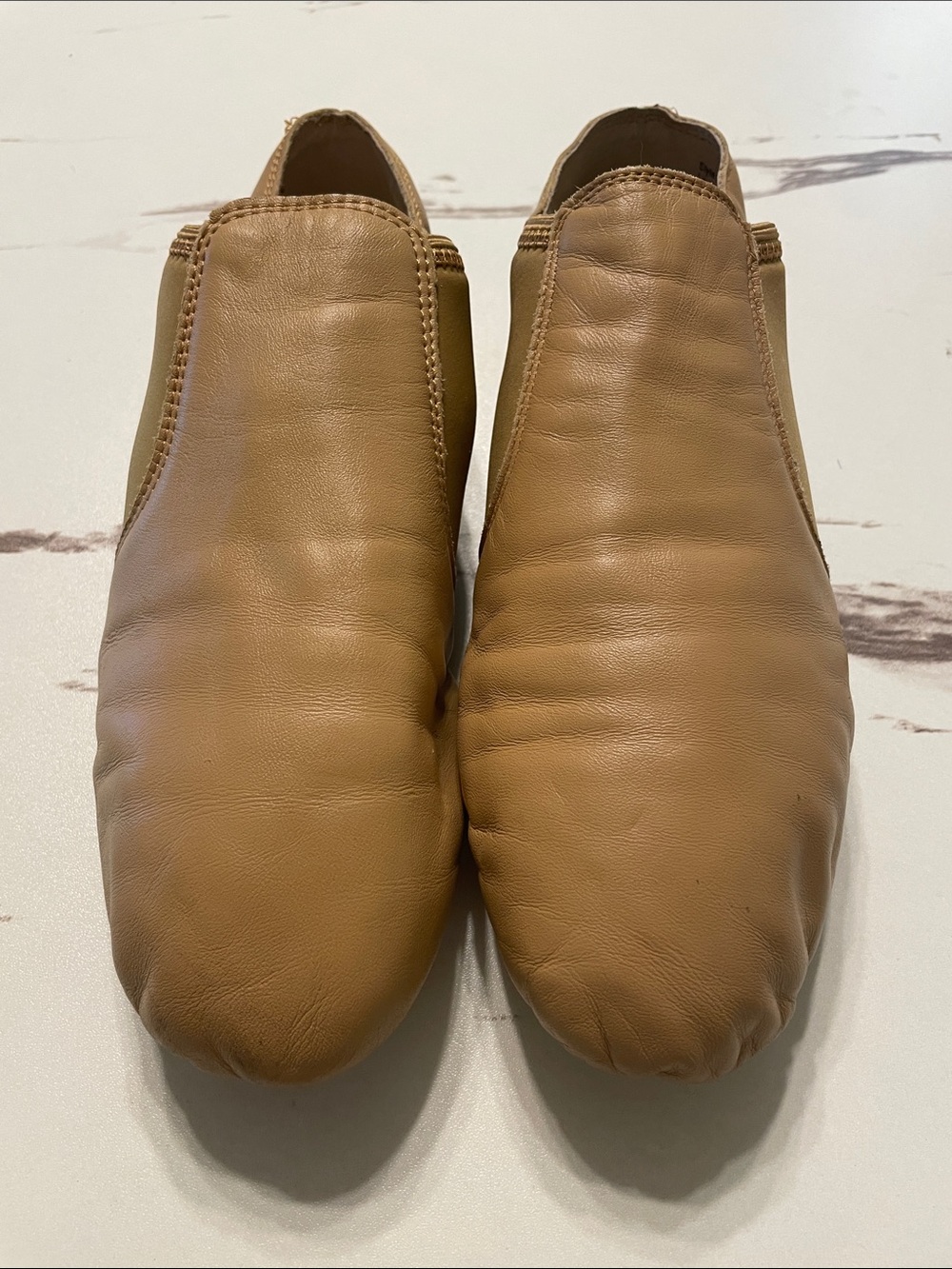 BALERA Ladies Slip-On Leather Ballet Shoes - Tan Sz 10.5 AD M
